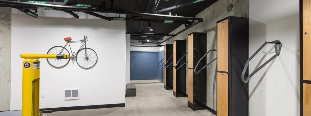 Bicycle storage area in Redmond, Washington