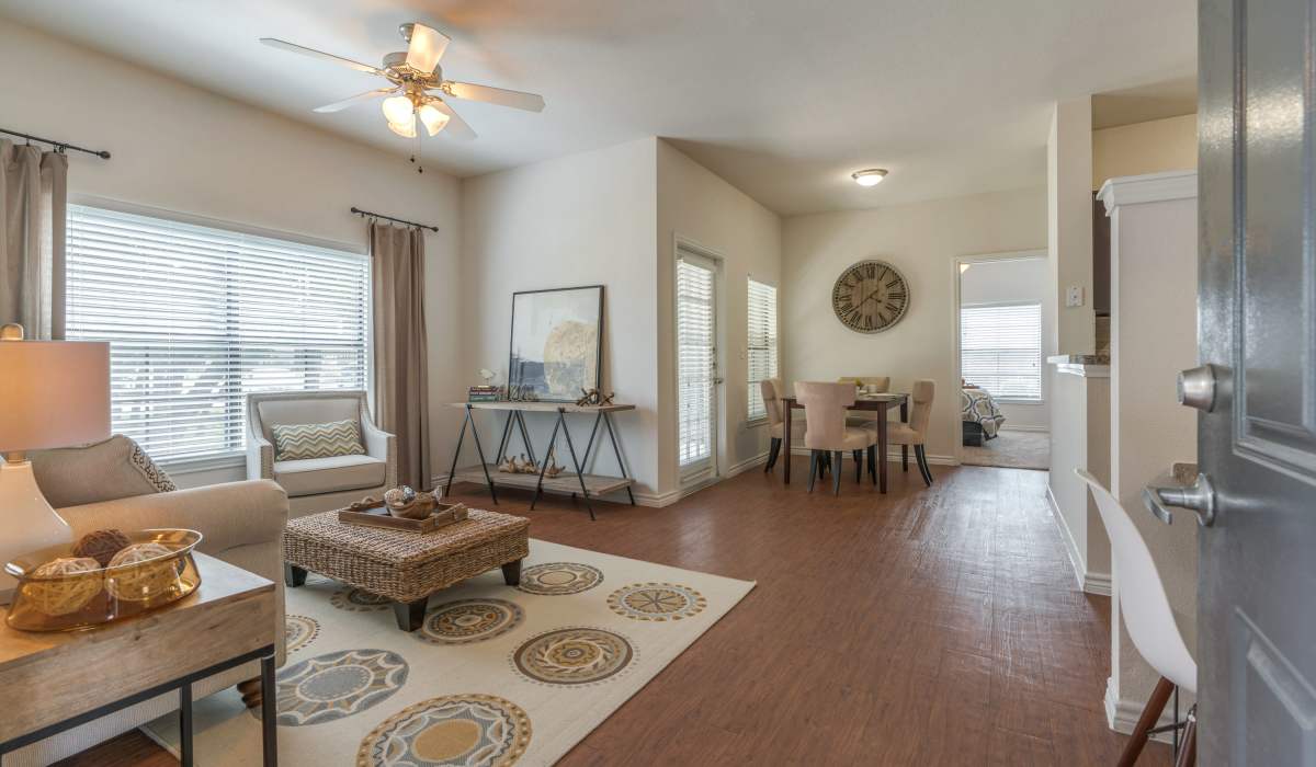 Spacious apartment with wood-style flooring at Edgewater at Klein in Spring, Texas