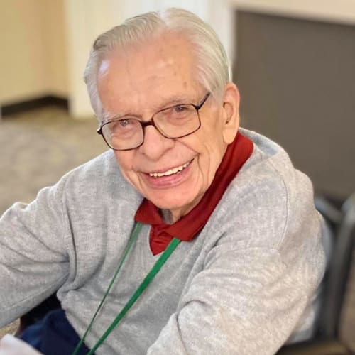 Resident in a wheelchair at Canoe Brook Assisted Living in Broken Arrow, Oklahoma