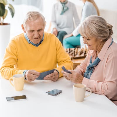 Couple smiling at Wisteria Place Retirement Living in Abilene, Texas