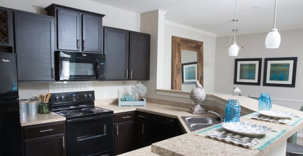 A brightly lit kitchen at Ansley Commons Apartment Homes in Ladson, South Carolina