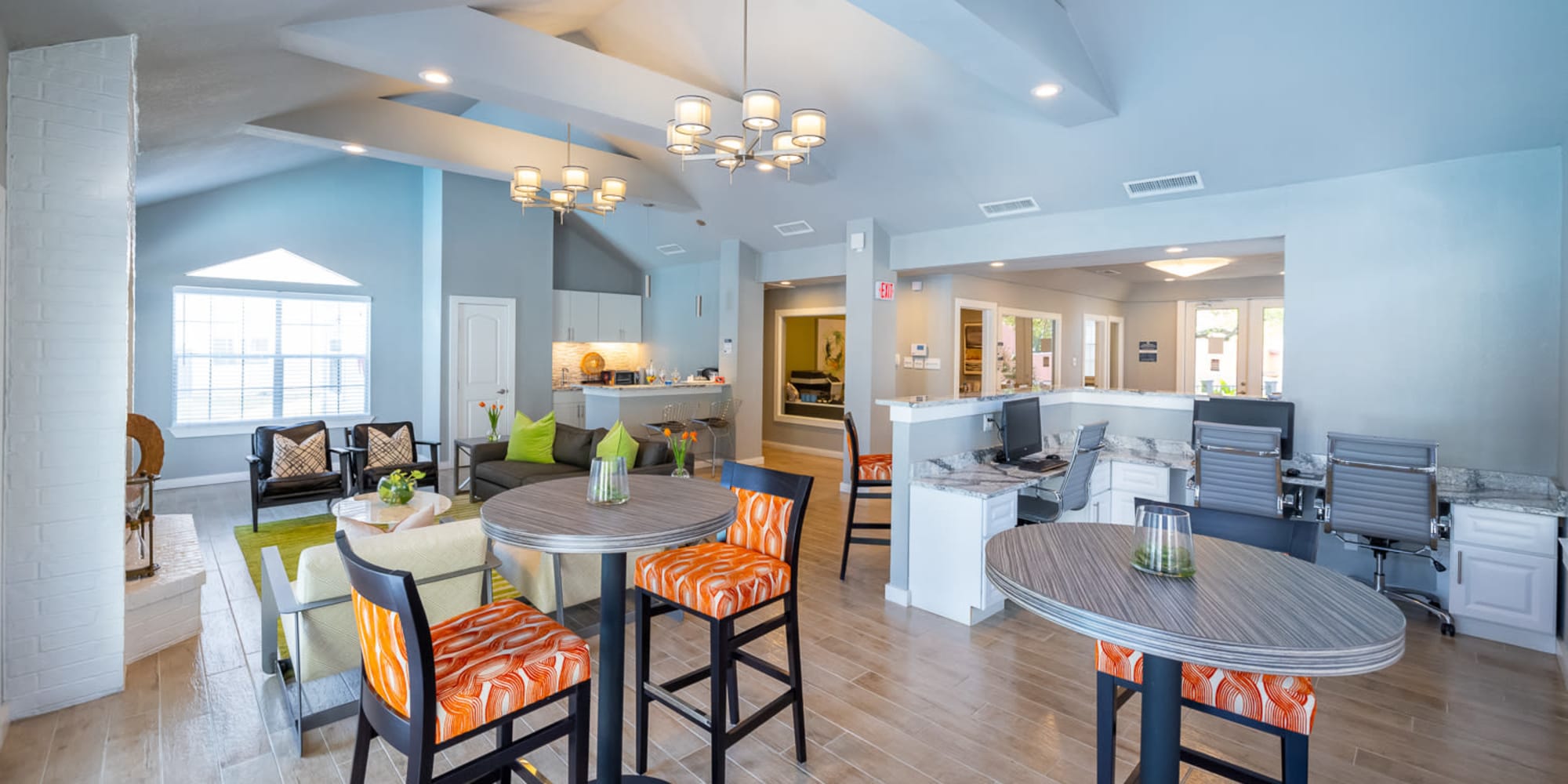 Rendering leasing office at City Crest in San Antonio, Texas