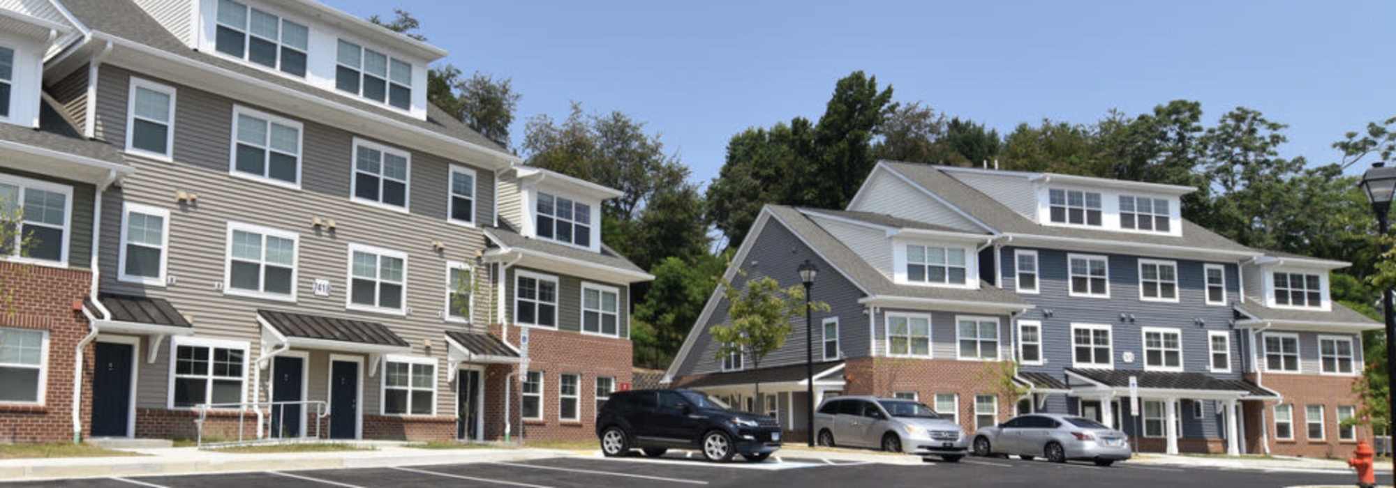 Exterior rendering of buildings at Robinson Overlook in Columbia, Maryland