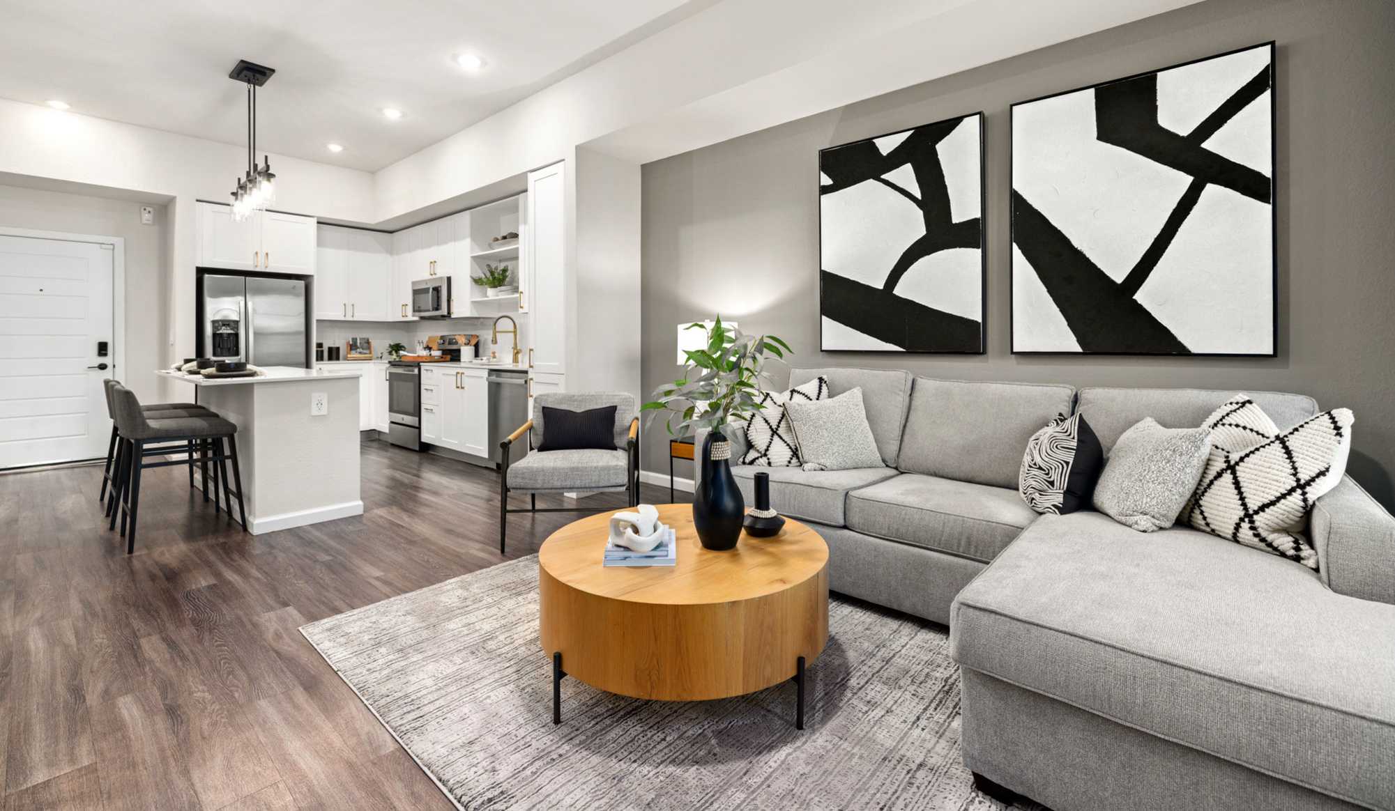 Living Room and Kitchen Floor Plans at Indigo Stuart in Stuart, Florida