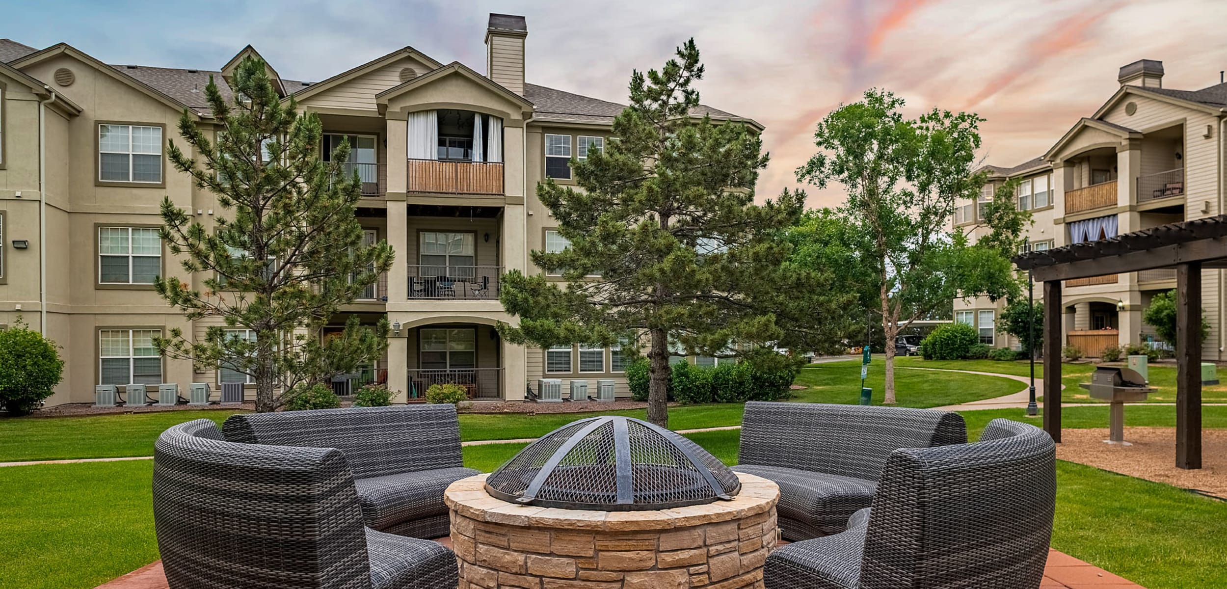 Outdoor Fire Pit at Marquis at Town Centre in Broomfield, Colorado