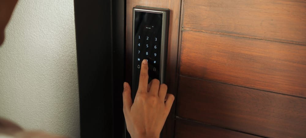 Secure entry at University Lofts at Greensborough Village, Jonesboro, Arkansas