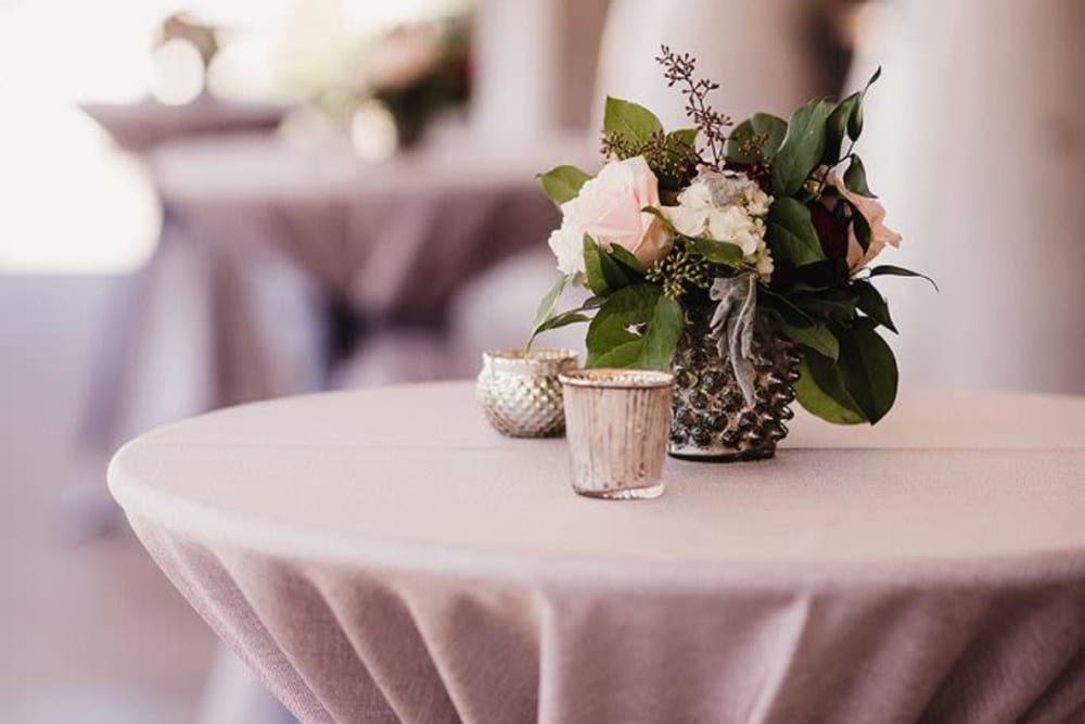 Decorated table at The Whitcomb Senior Living Tower in St. Joseph, Michigan