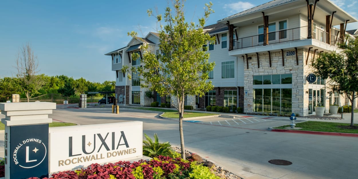 Property sign at Luxia Rockwall Downes, Rockwall, Texas