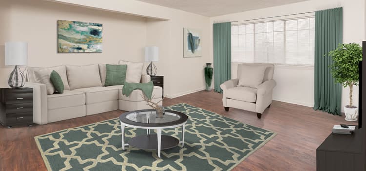 Living room at Waverlywood Apartments and Townhomes