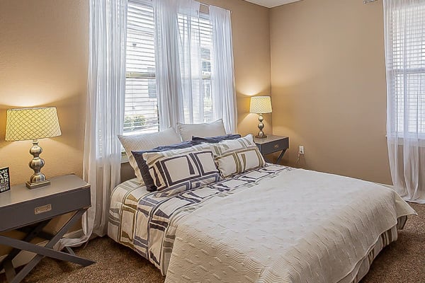 Cozy bedroom at The Landings at Brooks City-Base in San Antonio, Texas