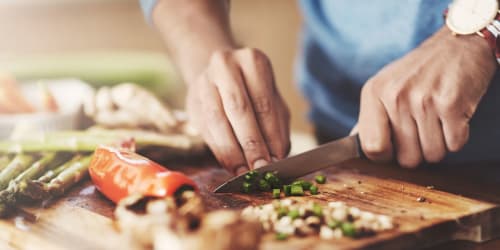 Resident cooking at Park Club Apartments in Rohnert Park, California