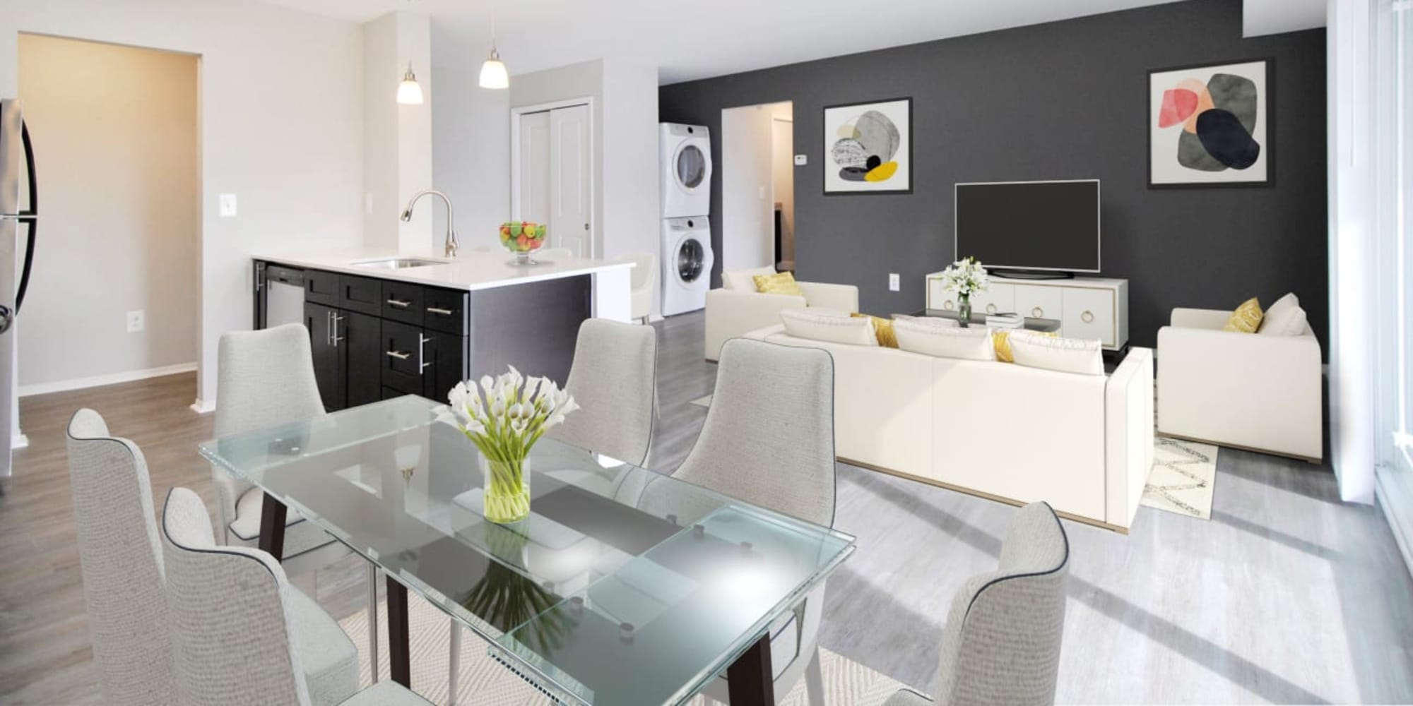 Beautifully landscaped apartments at Retreat at Farmington Hills in Farmington Hills, Michigan