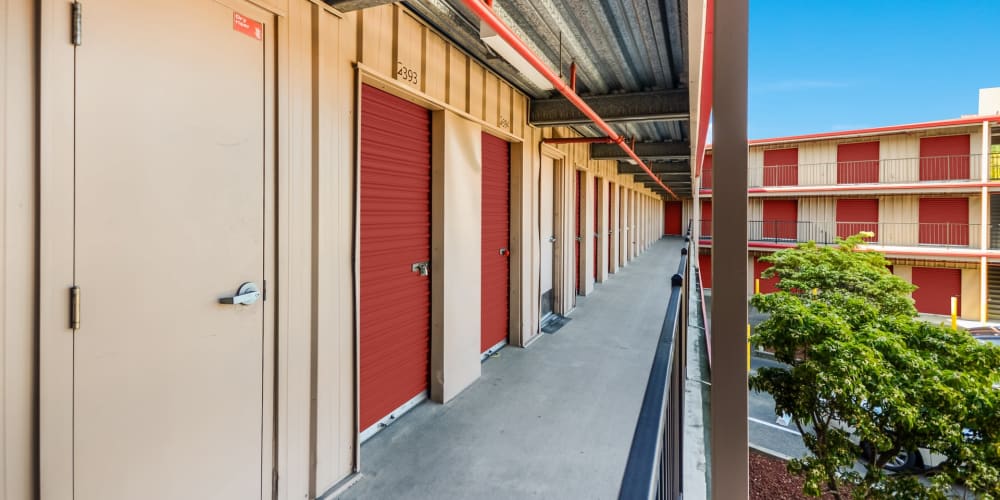 Exterior storage units at StorQuest Self Storage in San Rafael, California