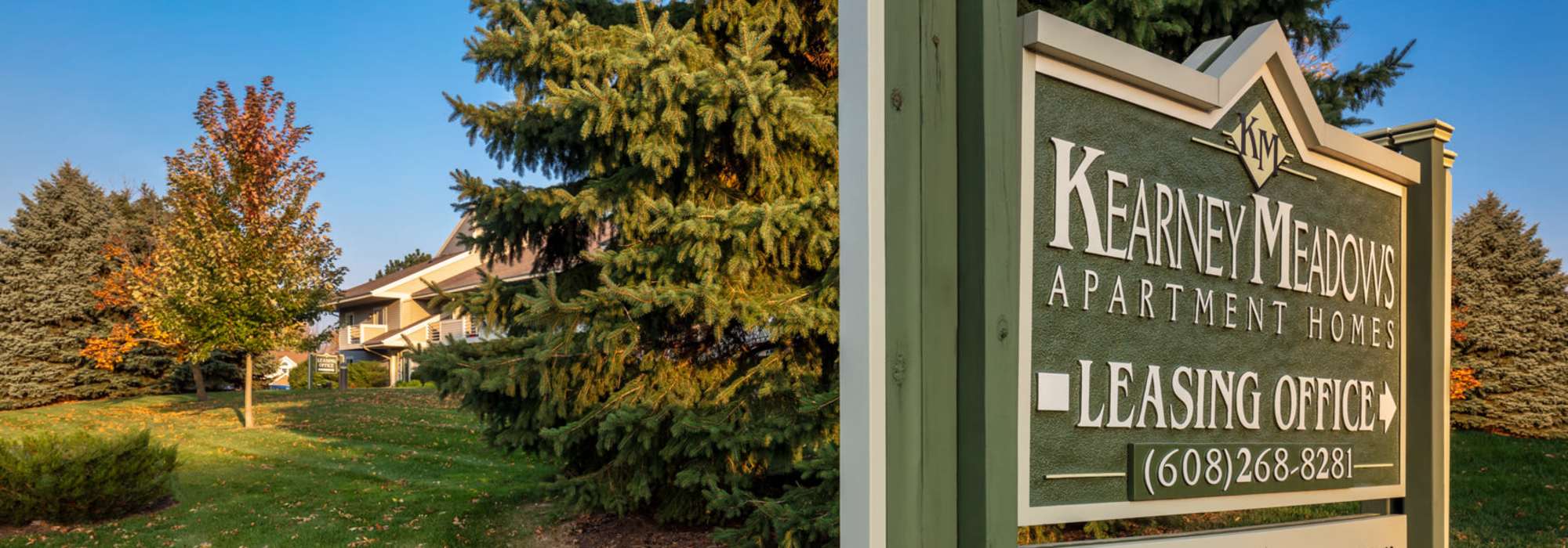 Signage board at Kearney Meadows Apartments in Waunakee. WI