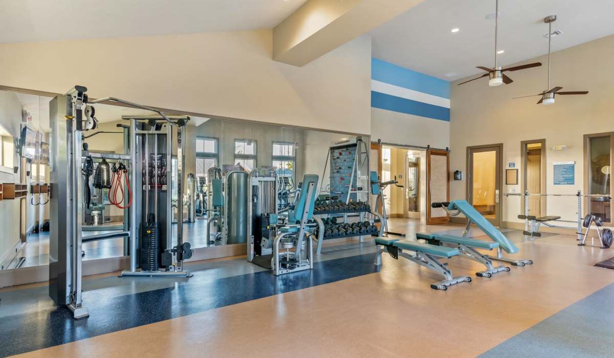 Fully-equipped fitness center at The Crosby at Towne Center in Sanford, Florida