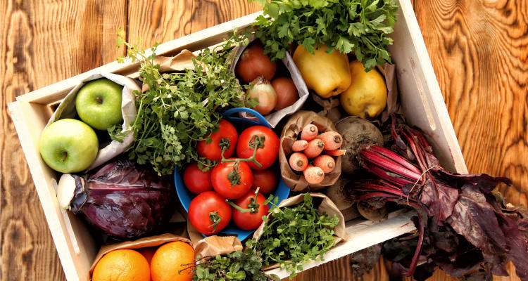 Fresh fruit and vegetables at Maplewood at Southport in Southport, Connecticut