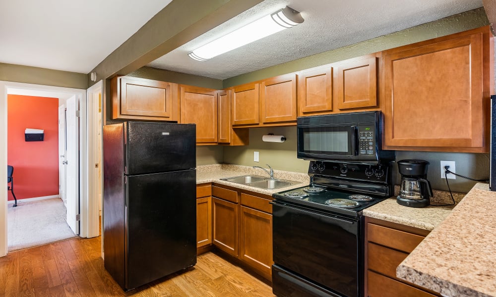 Spacious kitchen at Monroe Terrace Apartments in Monroe, Ohio