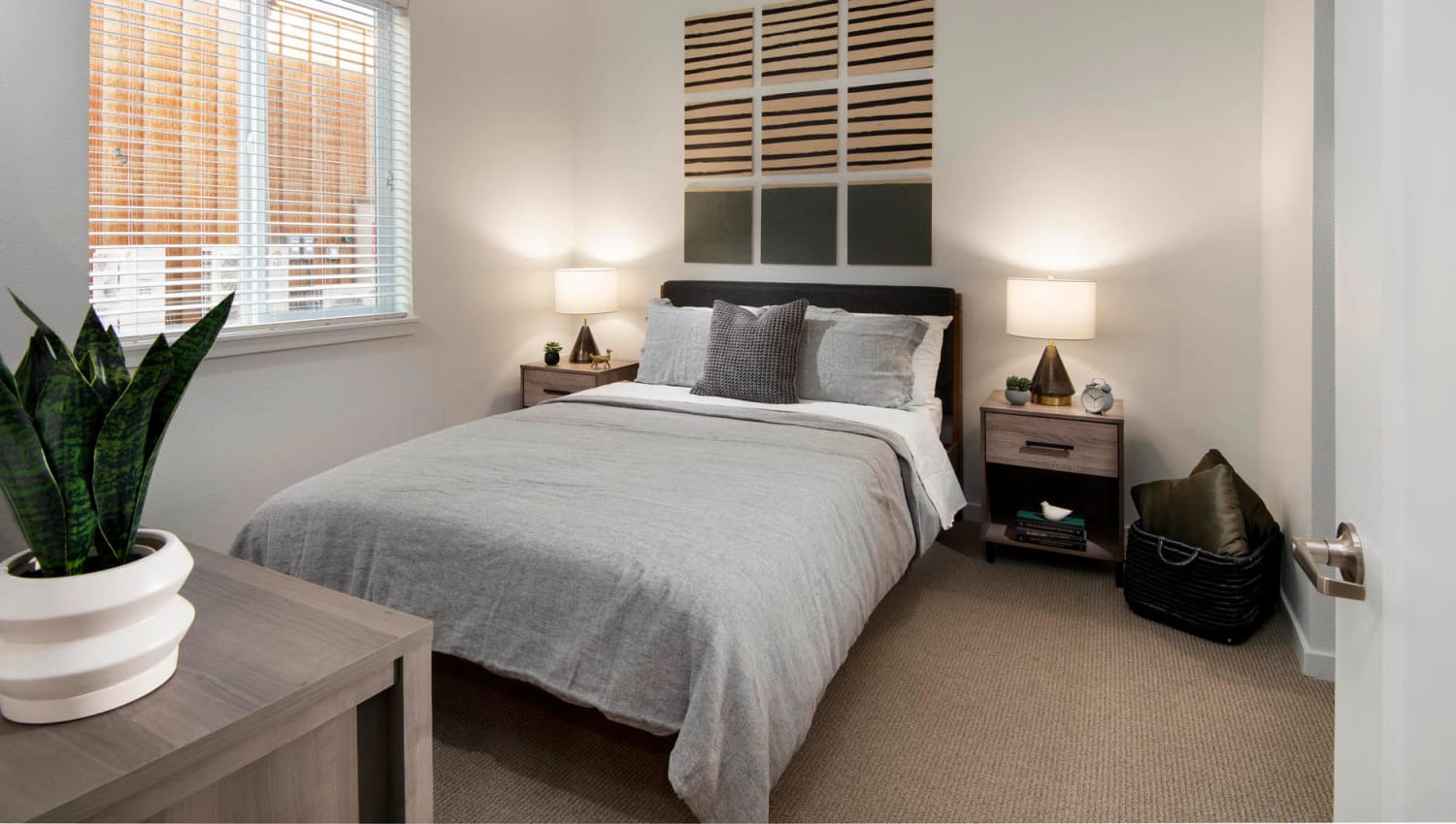 Bedroom with large window at Aiya in Gilbert, Arizona