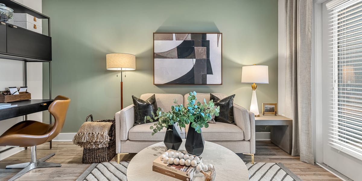 Living room at Marq Eight in Atlanta, Georgia