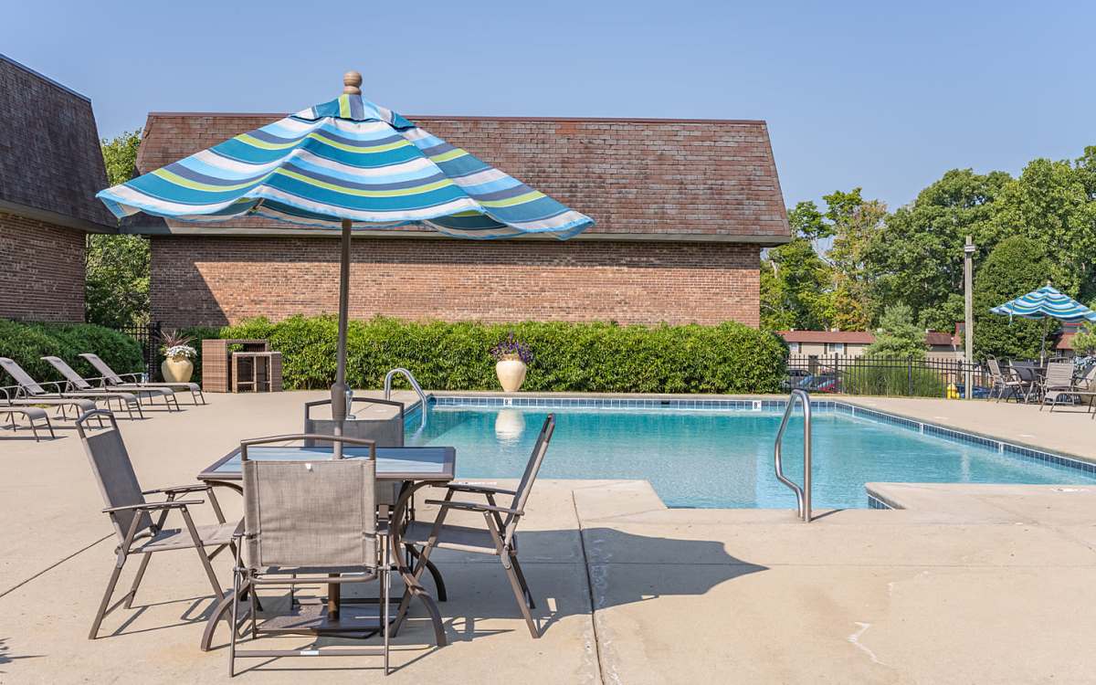 Resort-style swimming pool at Millcroft Apartments & Townhomes in Milford, Ohio
