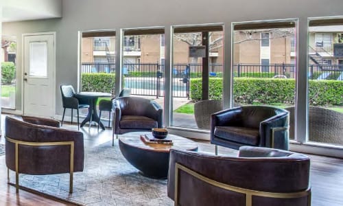 Seating in the clubhouse at Lawson Apartment Homes in Benbrook, Texas