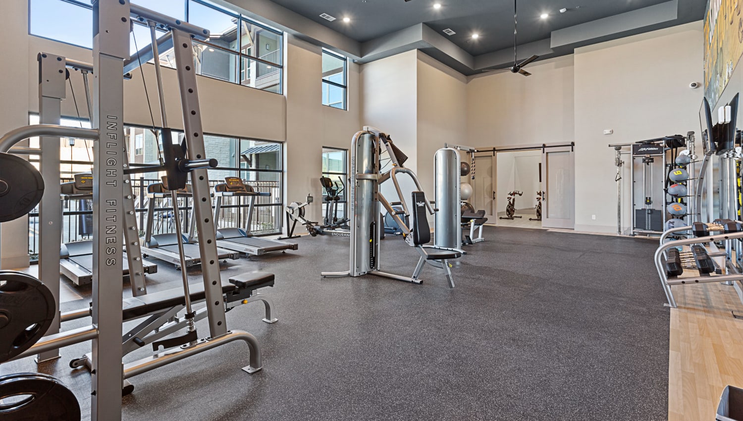 Fitness center at Olympus Hudson Oaks in Hudson Oaks, Texas