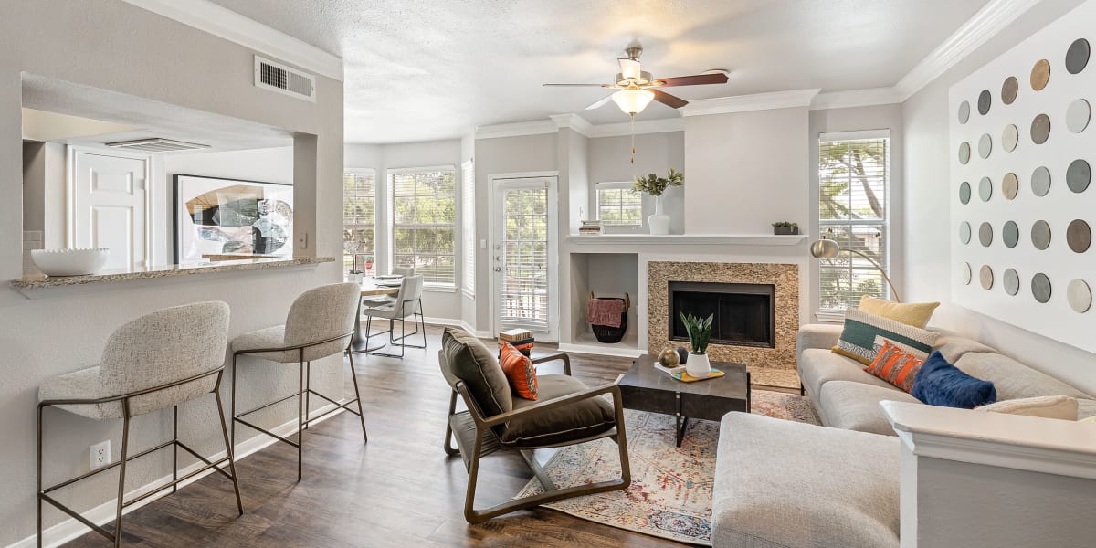 Living Room at Marquis at Stonegate in Fort Worth, Texas