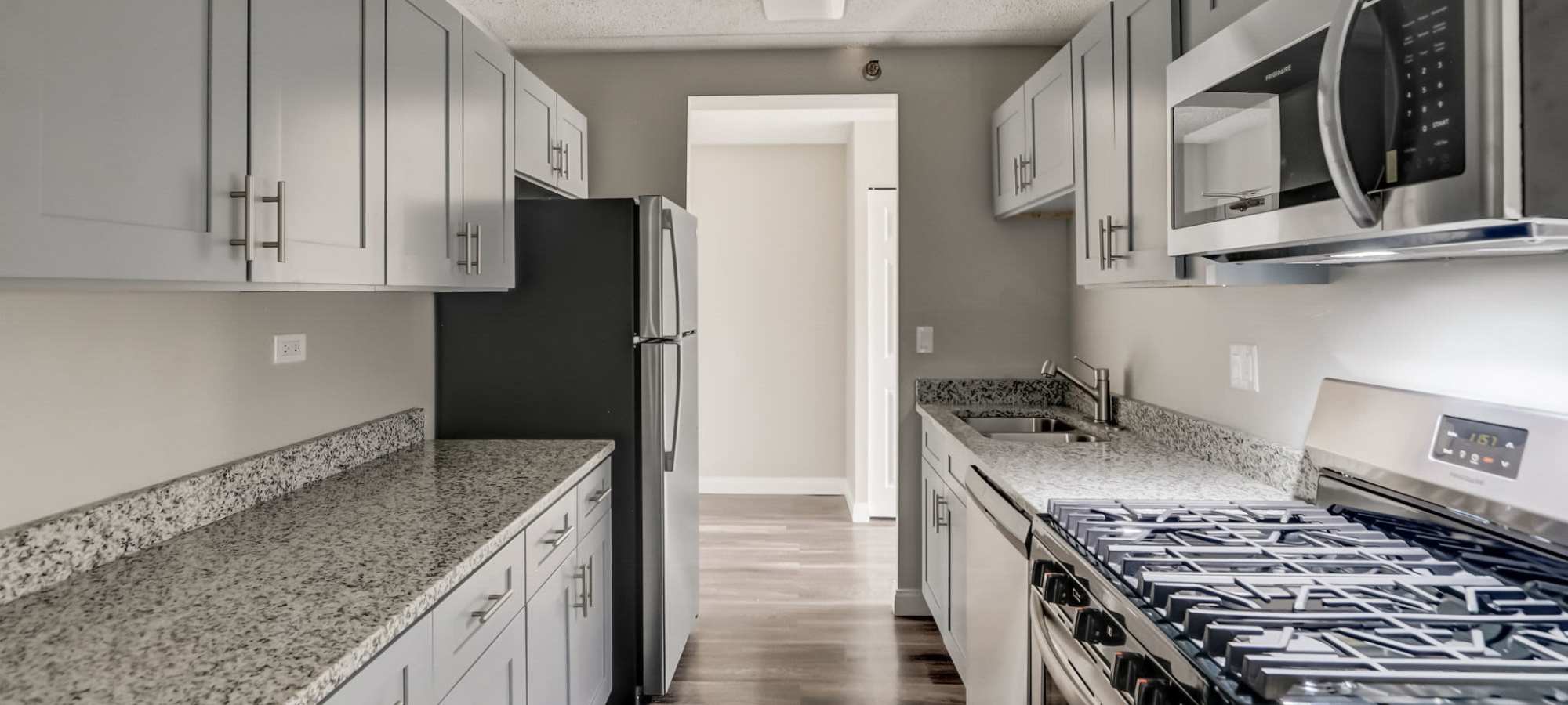 Modern kitchen at Bartlett Court Apartments in Streamwood, Illinois