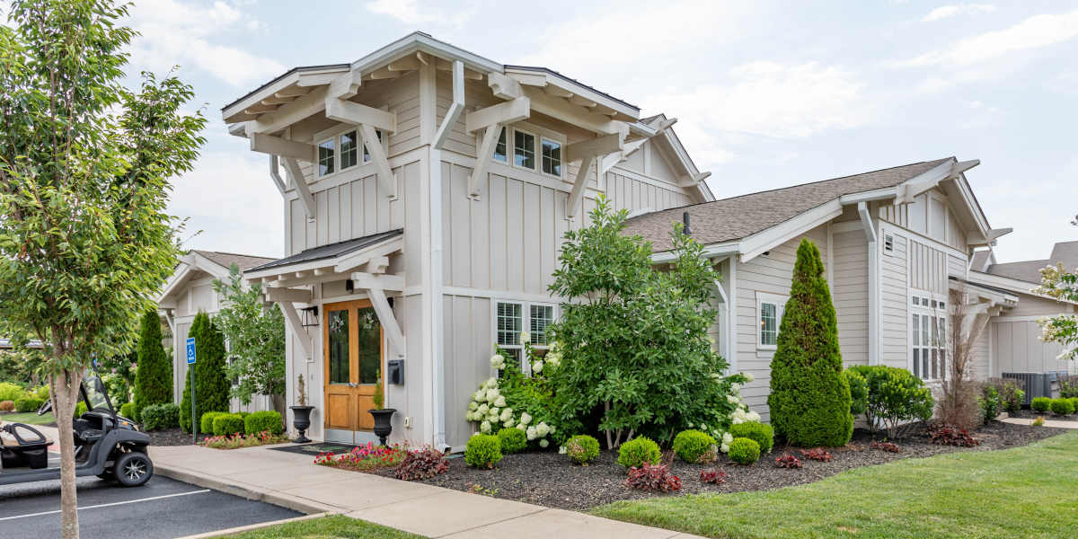 Exterior view of the building at Lauth Communities in Carmel, Indiana