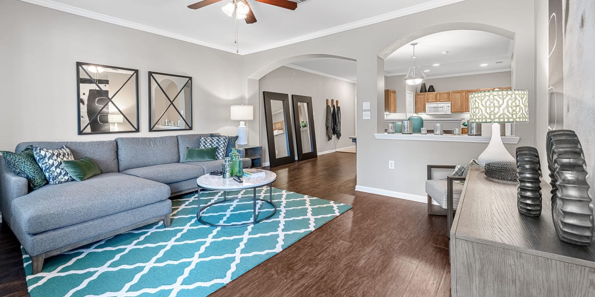 Living room at Marquis at The Cascades in Tyler, Texas