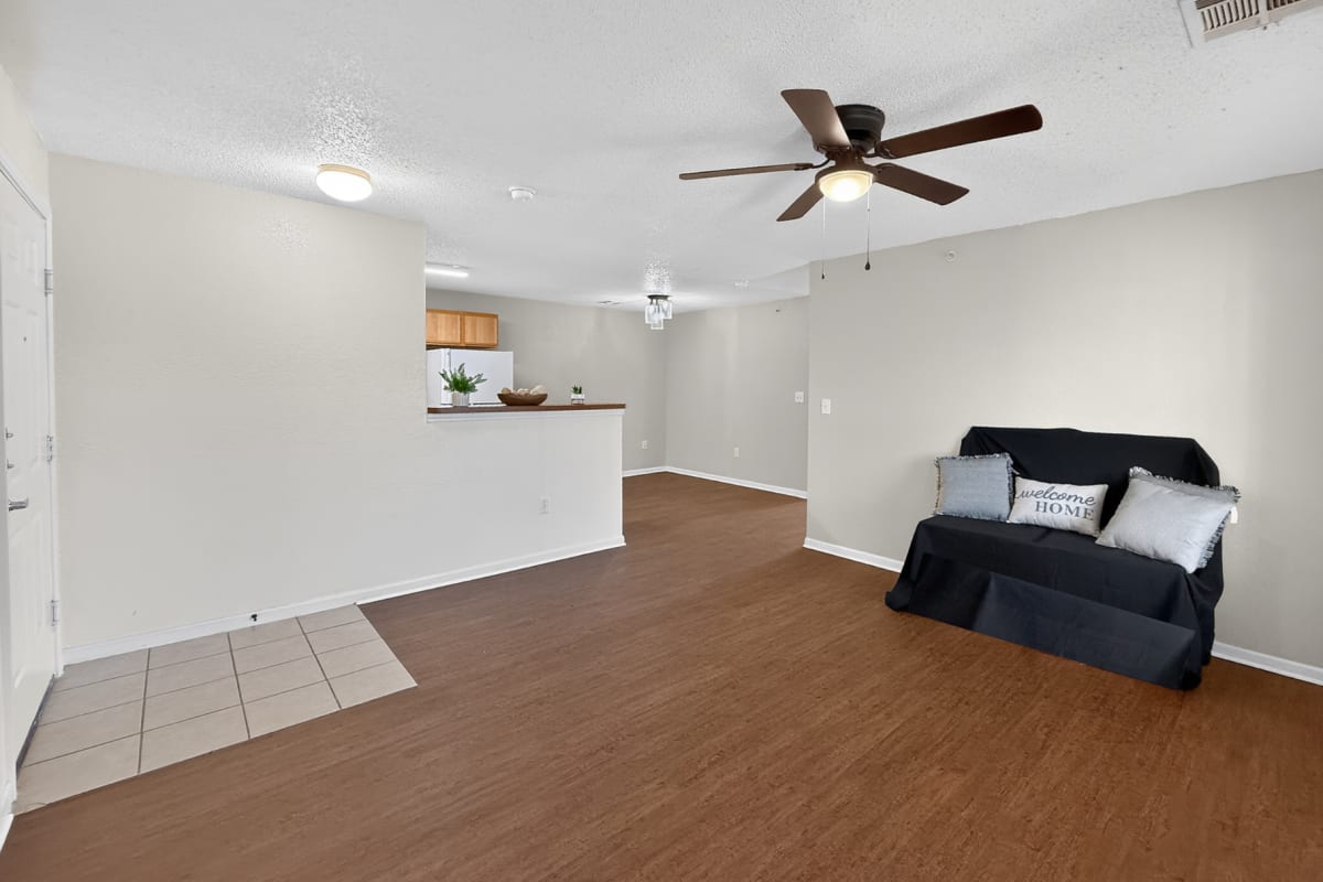 Apartment living area at Lakeside in Mt Pleasant, Texas