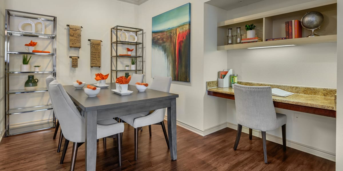 Bright and open dining space at Marquis Lakeline Station in Austin, Texas