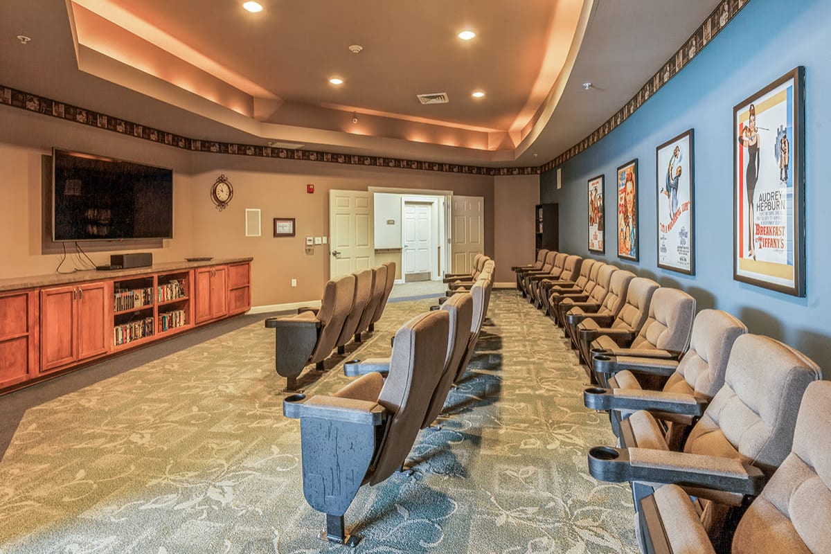 Theater at Trustwell Living at Oak Creek Place in South Milwaukee, Wisconsin