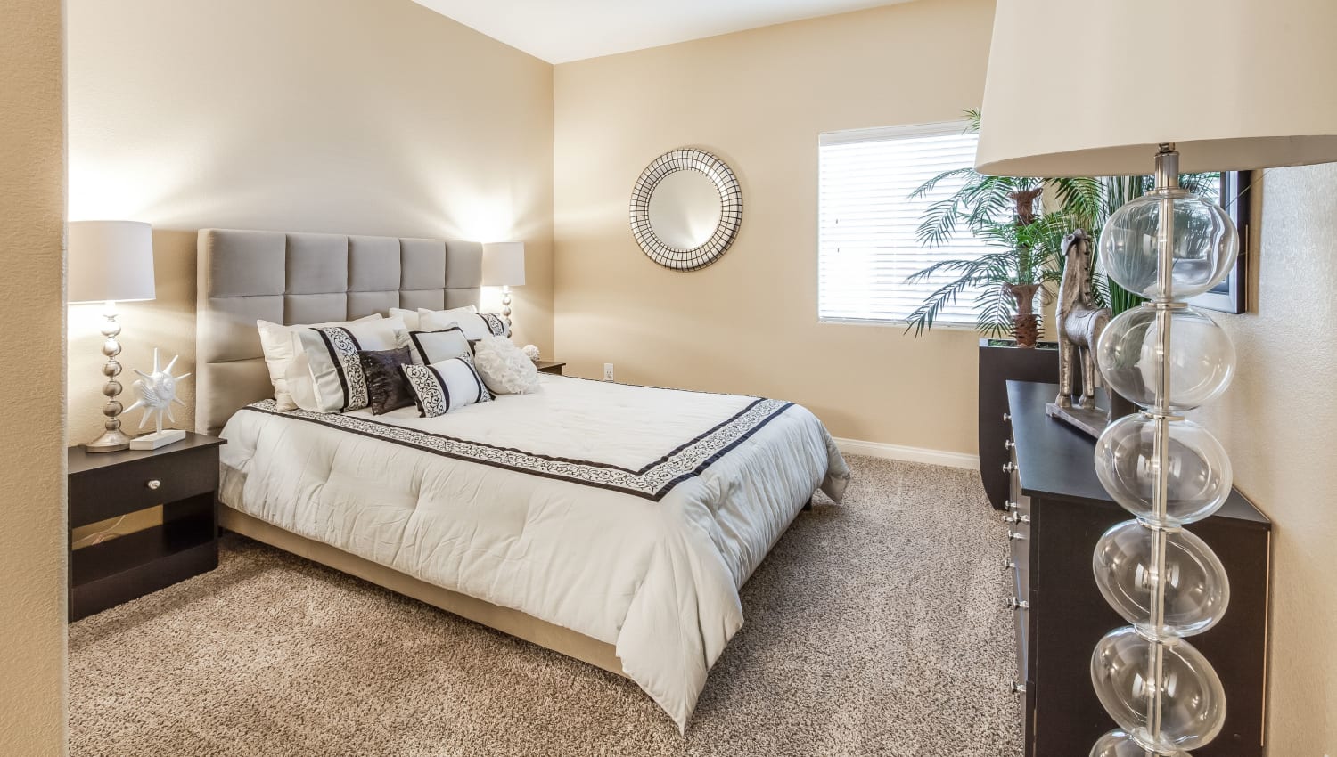 Model bedroom at Durango Canyon Apartments in Las Vegas, Nevada