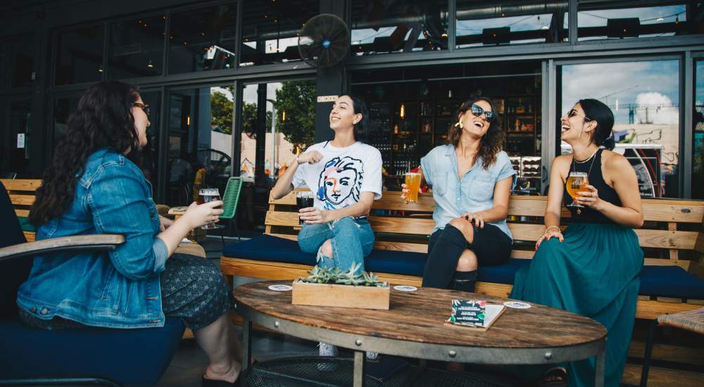 Group of residents at a cafe near Lydian in Phoenix, Arizona