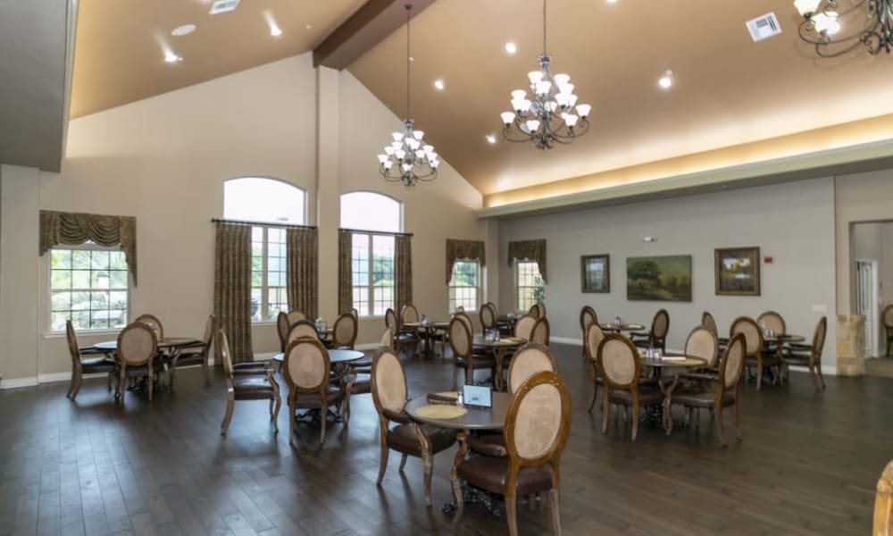 Dining hall of Lakeshore Assisted Living and Memory Care in Rockwall, Texas