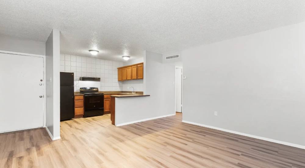 Kitchen with breakfast counter at Agave Courtyard in El Paso, Texas