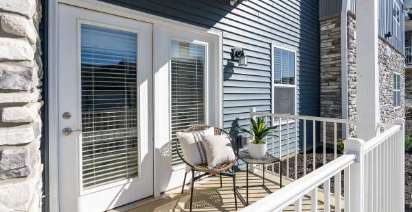 Private patio at Alexander Pointe Apartments in Maineville, Ohio