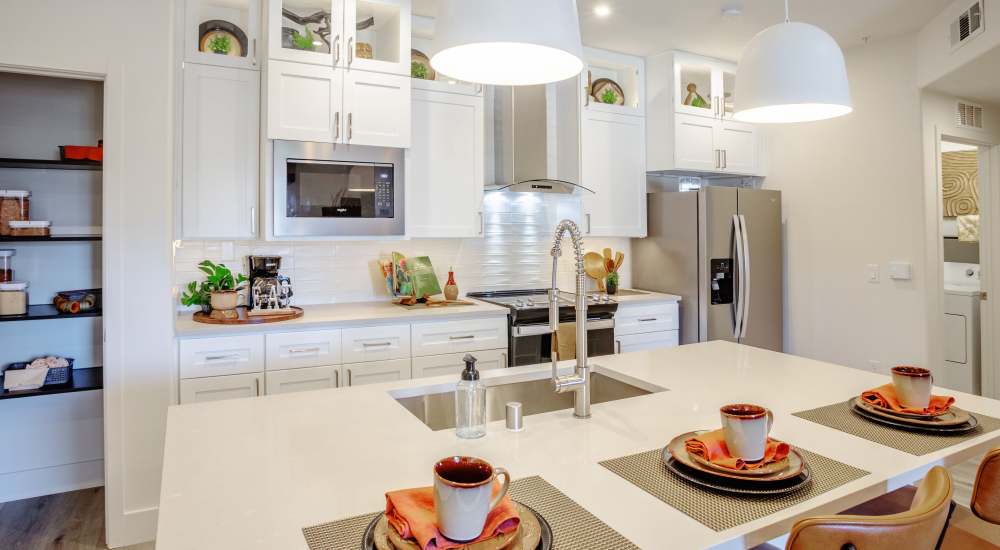 Kitchen with stainless-steel appliances at Night Fall in Las Vegas, Nevada