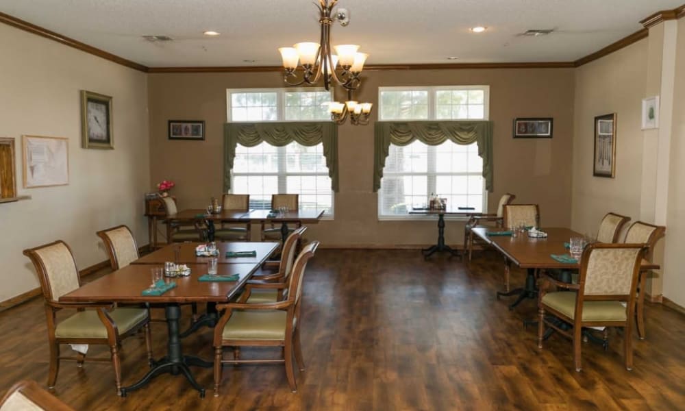 Dining hall of Cedar Hill Senior Living in Cedar Hill, Texas