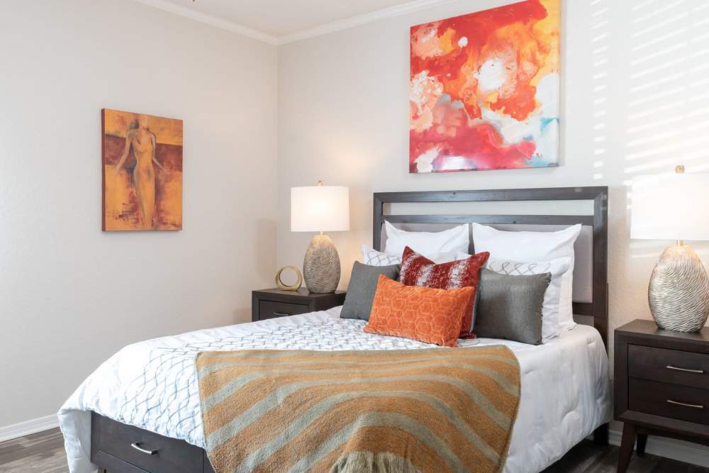Well-lit bedroom at Copper Chase in Arlington, Texas