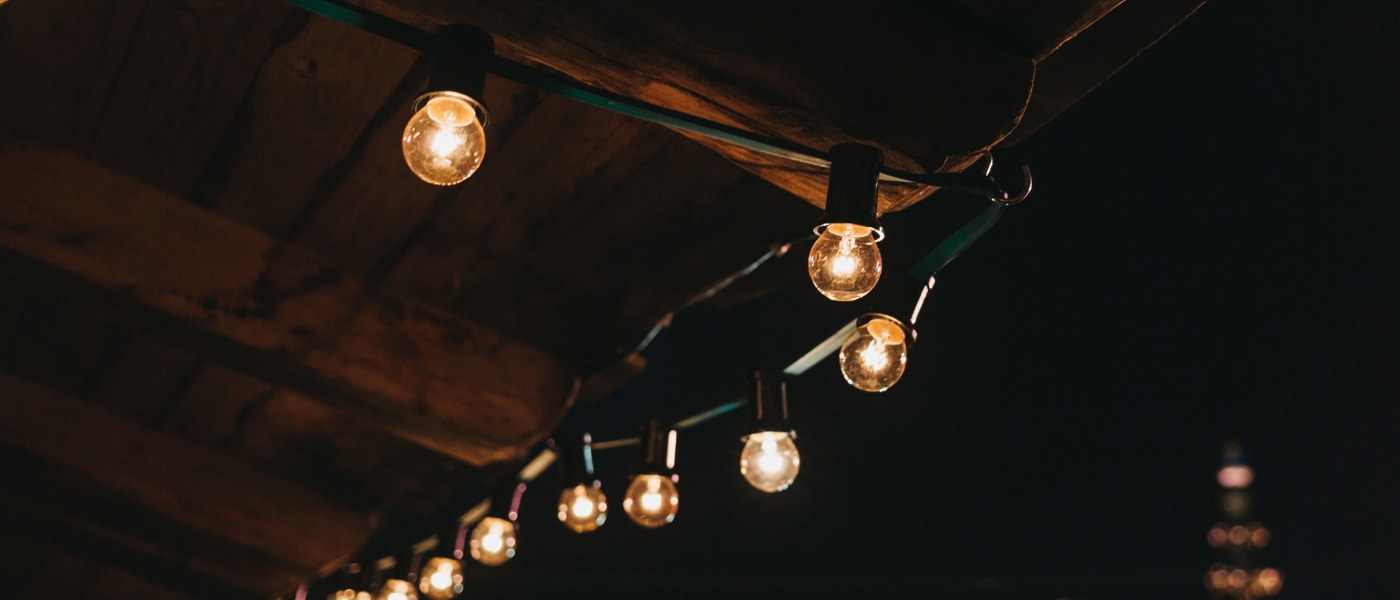 Outdoor city lights night at Vue at Laurel Canyon in Valley Village, California