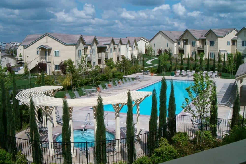 Outdoor swimming pool at Demmon Partners Corporate in Sacramento, California