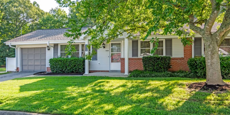 Looking towards a home at Covenant Trace in Newport News, Virginia