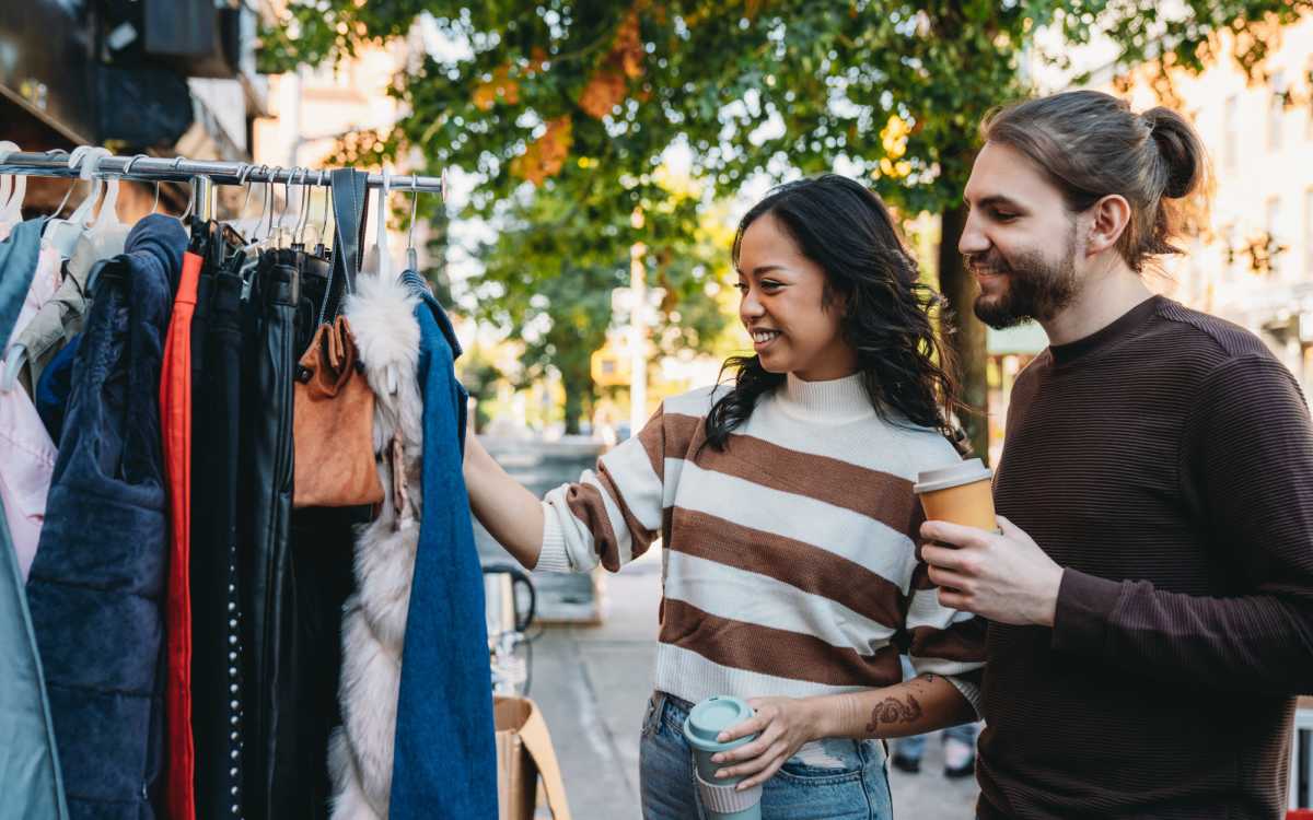 Resident couple shopping in the neighborhood near San Jose in Winter Park, Florida