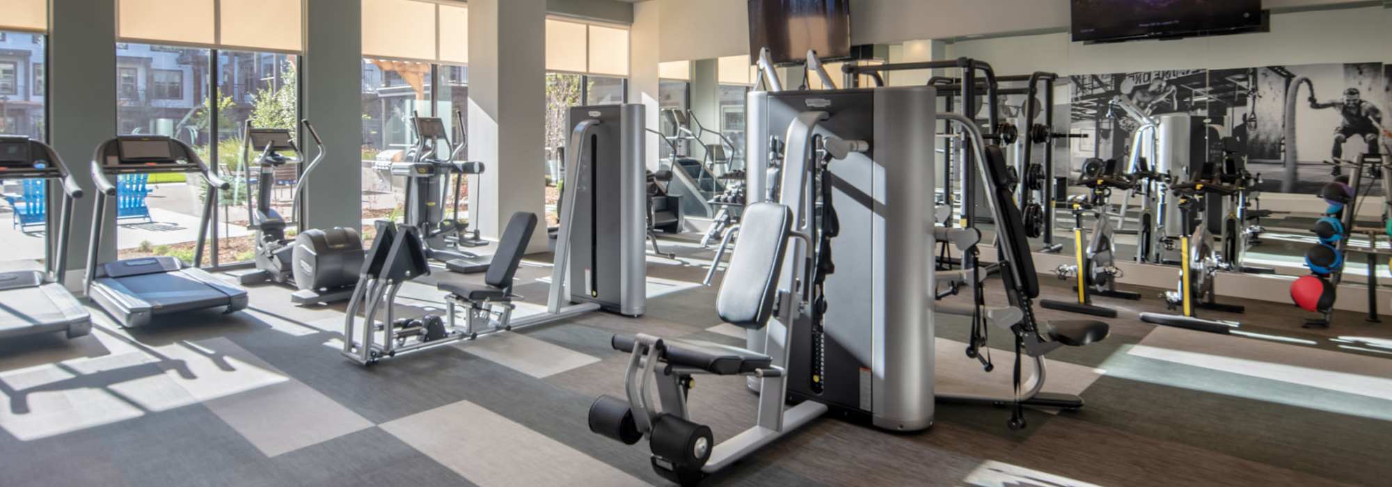 Modern fitness centre at The Marling in Madison, Wisconsin
