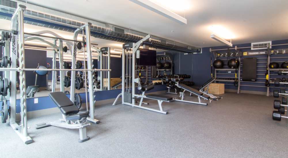 Modern fitness center at Chroma in Saint Louis, Missouri