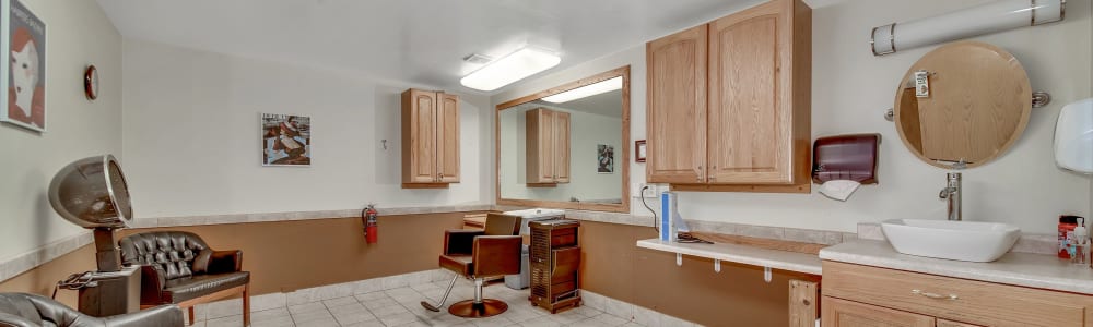 Salon for residents of Fair Oaks Health Care Center in Crystal Lake, Illinois