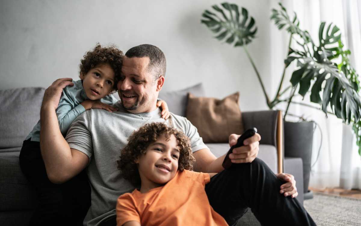 Resident watching TV at Stone Lake in Indianapolis, Indiana