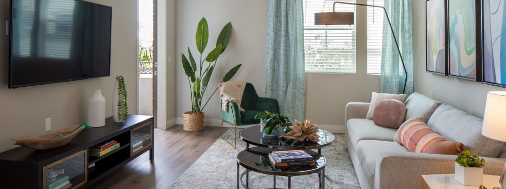 A spacious living room at Jefferson SoLA in South Gate, California